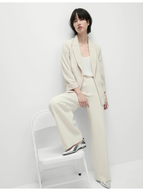 Marks & Spencer Egyberészes blézer, laza szabású Marks & Spencer bézs színű