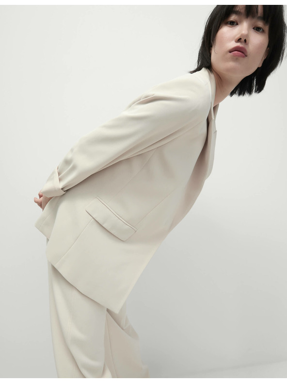 Marks & Spencer Egyberészes blézer, laza szabású Marks & Spencer bézs színű