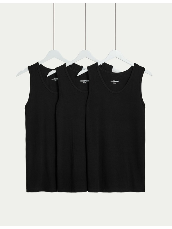 Marks & Spencer Három darab fekete színű, Cool & Fresh™ Marks & Spencer technológiával készült férfi alappólóból álló készlet.