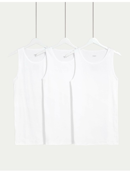 Marks & Spencer Három darab fehér Marks & Spencer férfi pólóból álló készlet