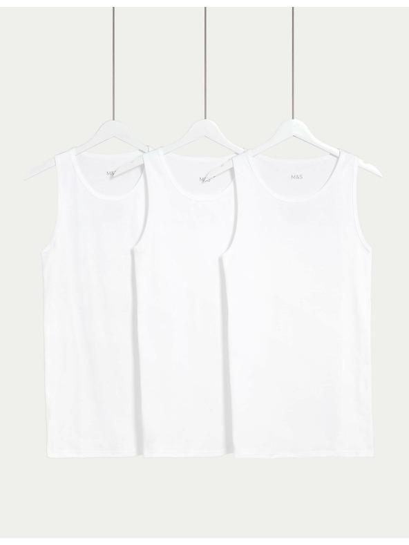 Marks & Spencer Három darab fehér Marks & Spencer férfi pólóból álló készlet