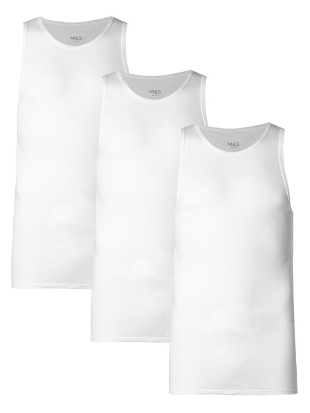 Marks & Spencer Három darab fehér Marks & Spencer férfi pólóból álló készlet