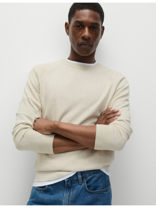 Marks & Spencer Tiszta pamutból készült, nyakig érő pulóver Marks & Spencer törtfehér