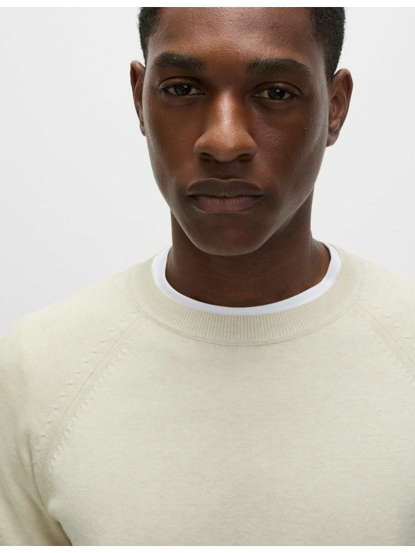 Marks & Spencer Tiszta pamutból készült, nyakig érő pulóver Marks & Spencer törtfehér