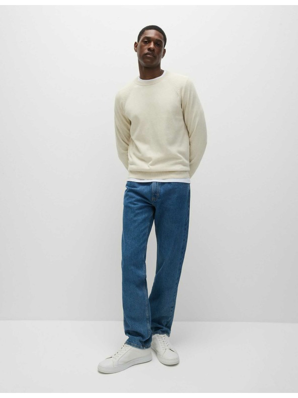 Marks & Spencer Tiszta pamutból készült, nyakig érő pulóver Marks & Spencer törtfehér