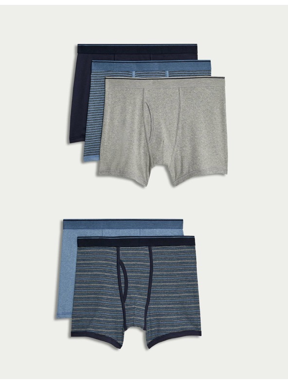 Marks & Spencer Öt darabos férfi boxeralsó készlet kék színben Marks & Spencer