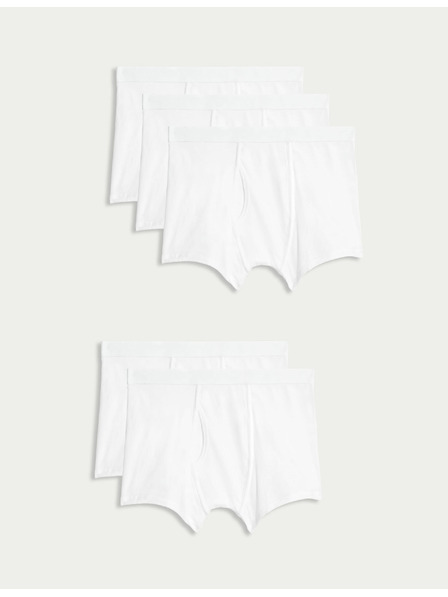 Marks & Spencer Stretch pamut rövidnadrág Cool & Fresh™ technológiával, 5 db Marks & Spencer fehér