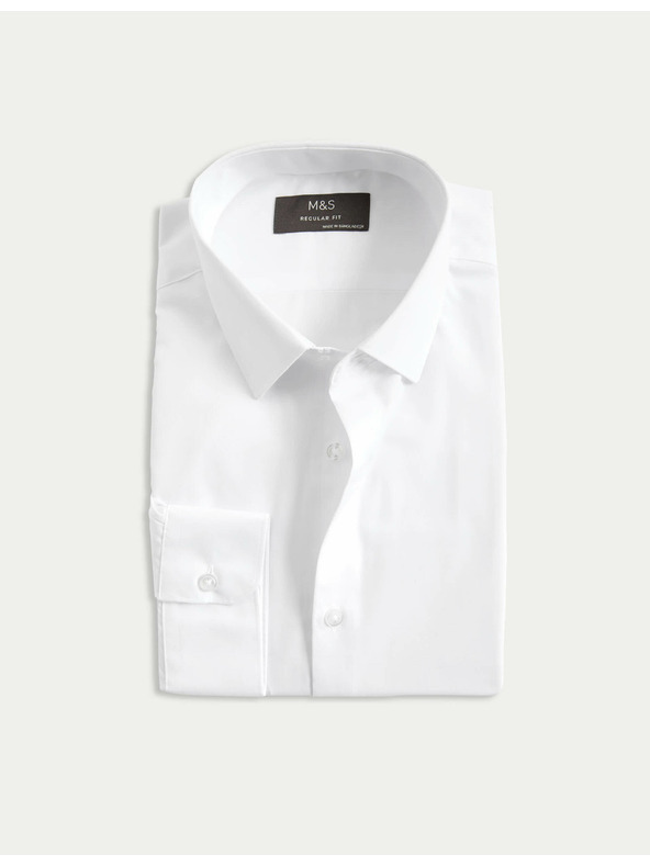 Marks & Spencer Szabályos szabású ing, könnyen vasalható Marks & Spencer fehér