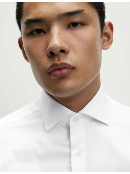 Marks & Spencer Marks & Spencer keskeny szabású luxus pamut póló dupla mandzsettával, fehér színben.