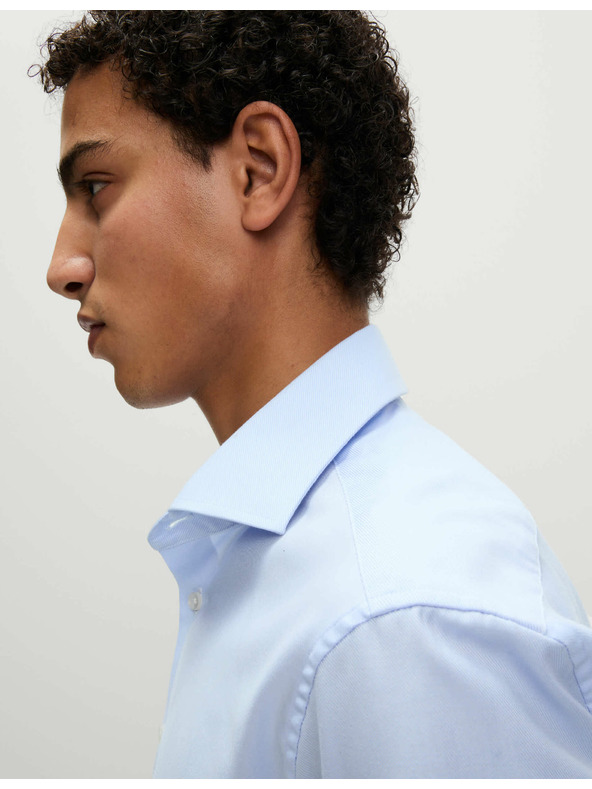 Marks & Spencer Karcsúsított szabású ing luxus pamutból, dupla mandzsettával Marks & Spencer kék