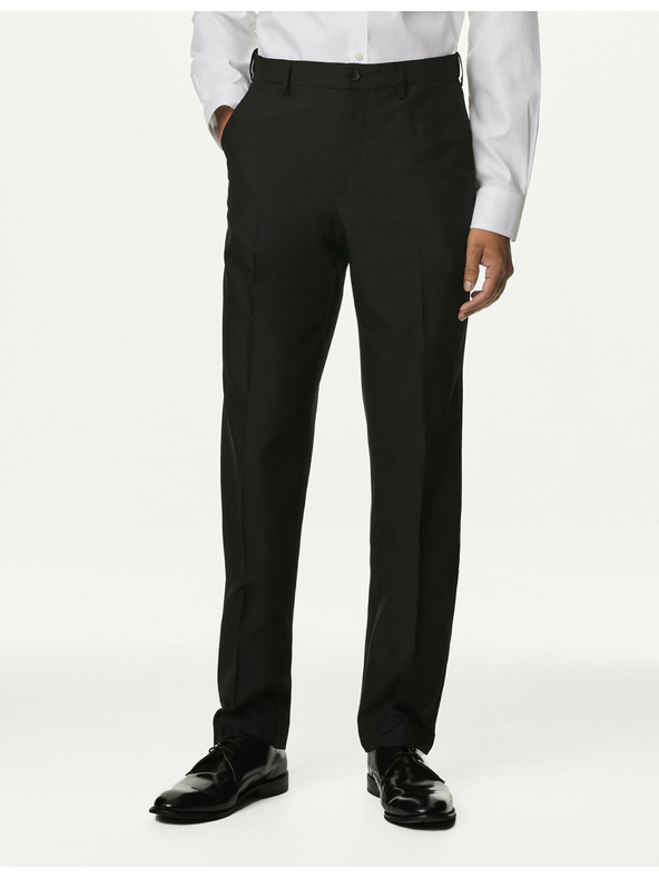 Marks & Spencer Sima nadrág nagyok és magasak számára, normál szabású Marks & Spencer fekete