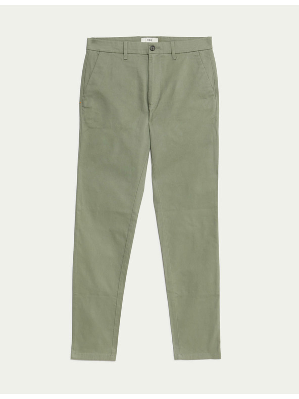Marks & Spencer Stretch chino nadrág slim fit Marks & Spencer zöld