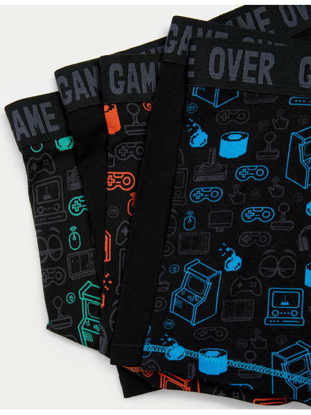 Marks & Spencer Pamut rövidnadrág sztreccsel és játékmotívummal, 3 db csomagban (5-16 éves korig) Marks & Spencer