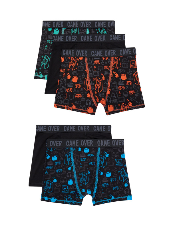 Marks & Spencer Pamut rövidnadrág sztreccsel és játékmotívummal, 3 db csomagban (5-16 éves korig) Marks & Spencer