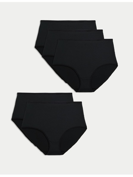 Marks & Spencer Mikroszálas derékalsó, látható szegély nélkül, 5 darabos kiszerelés Marks & Spencer black