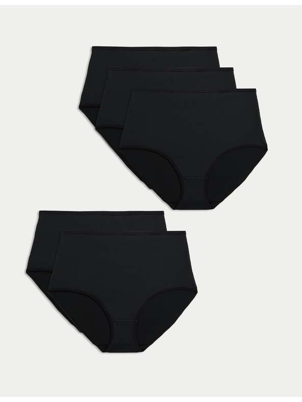 Marks & Spencer Mikroszálas derékalsó, látható szegély nélkül, 5 darabos kiszerelés Marks & Spencer black