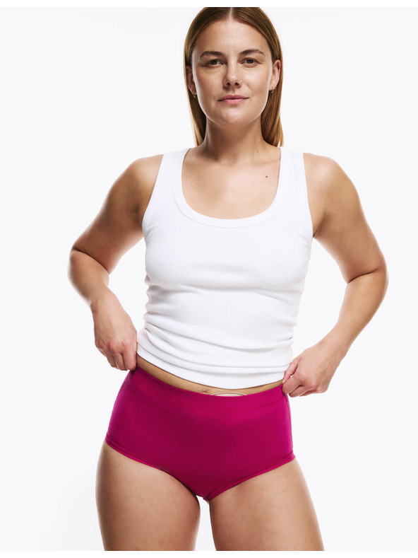 Marks & Spencer Stoma magas derekú pamut bugyi, 3 db Marks & Spencer rózsaszínű