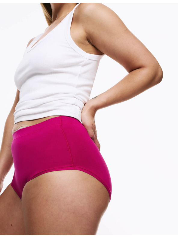 Marks & Spencer Stoma magas derekú pamut bugyi, 3 db Marks & Spencer rózsaszínű