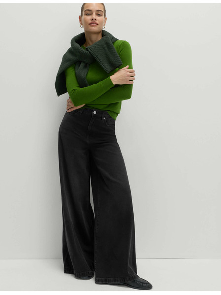 Marks & Spencer Széles szárú, lyocell™ keverék farmer Marks & Spencer fekete