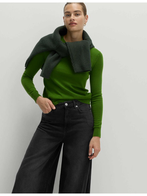 Marks & Spencer Széles szárú, lyocell™ keverék farmer Marks & Spencer fekete