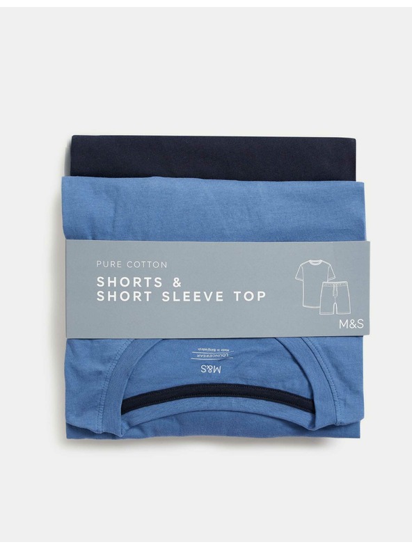 Marks & Spencer Kék rövid férfi pizsama Marks & Spencer