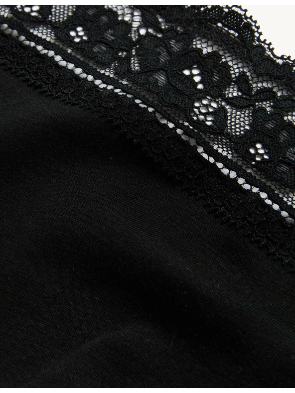 Marks & Spencer Magasan kivágott pamut és lycra bugyi, 5 csomag Marks & Spencer fekete 5 csomag