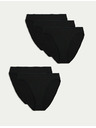 Marks & Spencer 5 darabos készlet pamutból és modálból készült derékalsó, nem látható szegélyű, magasan kivágott Marks & Spencer black