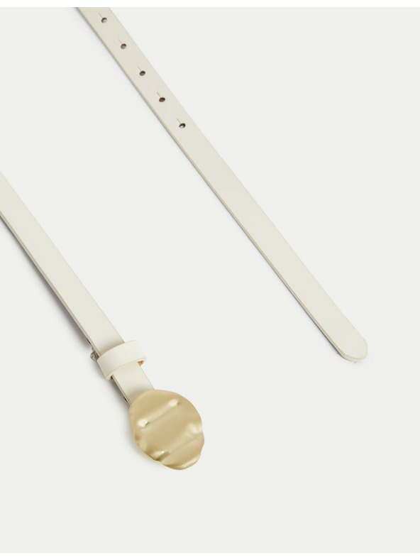 Marks & Spencer Bőr farmer öv csattal Marks & Spencer törtfehér