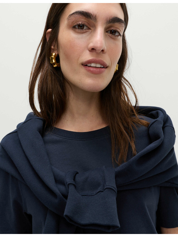 Marks & Spencer Sötétkék Marks & Spencer női pamut basic póló