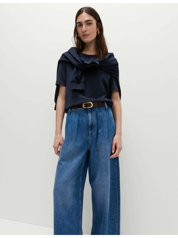 Marks & Spencer Sötétkék Marks & Spencer női pamut basic póló