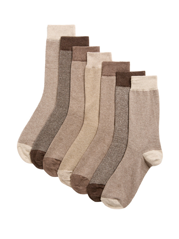 Marks & Spencer Hét pár férfi zokni készlet barna színben Marks & Spencer
