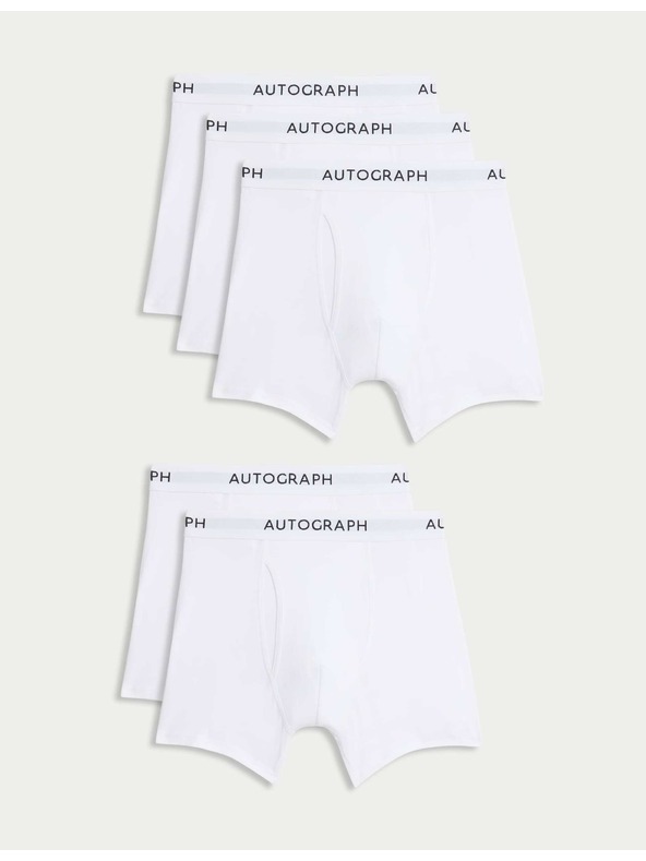 Marks & Spencer Supima® pamut és modál rövidnadrág, 5 db Marks & Spencer fehér