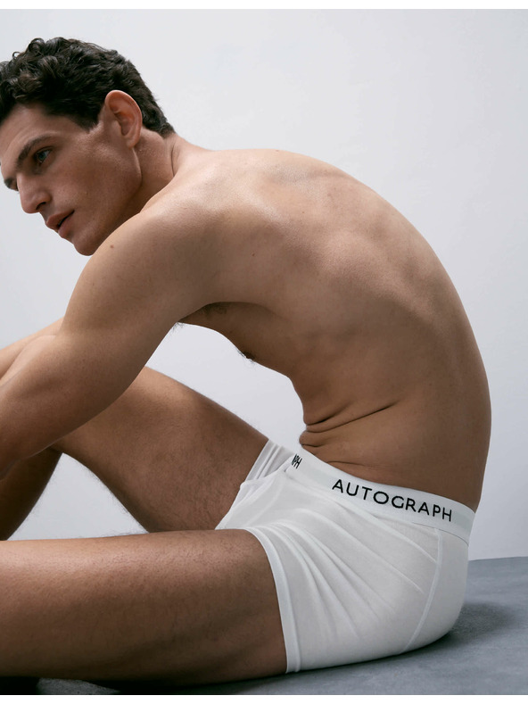 Marks & Spencer Supima® pamut és modál rövidnadrág, 5 db Marks & Spencer fehér