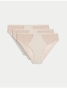 Marks & Spencer Magas kivágású Body Soft™ alsónadrág, 3 darabos szett Marks & Spencer bézs színű