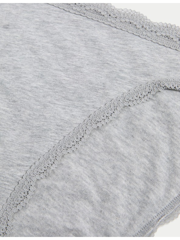 Marks & Spencer Pamut csipkés, magas derekú bugyi, 3 db Marks & Spencer zöld