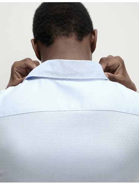 Marks & Spencer Szabályos szabású, tiszta pamut ing kis pöttyökkel Marks & Spencer kék