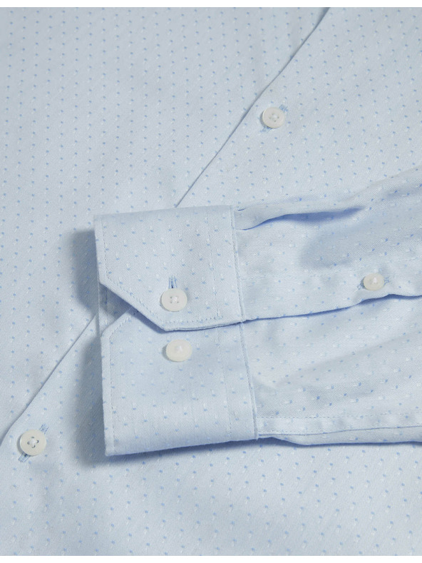 Marks & Spencer Szabályos szabású, tiszta pamut ing kis pöttyökkel Marks & Spencer kék