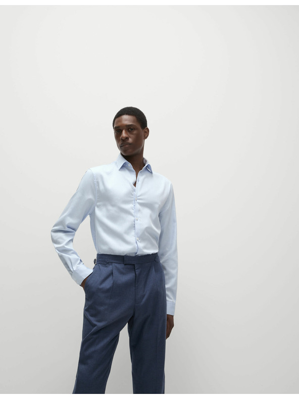 Marks & Spencer Szabályos szabású, tiszta pamut ing kis pöttyökkel Marks & Spencer kék