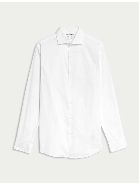 Marks & Spencer Marks & Spencer fehér, magas derekú, vasalatlan, sztreccs pamut póló