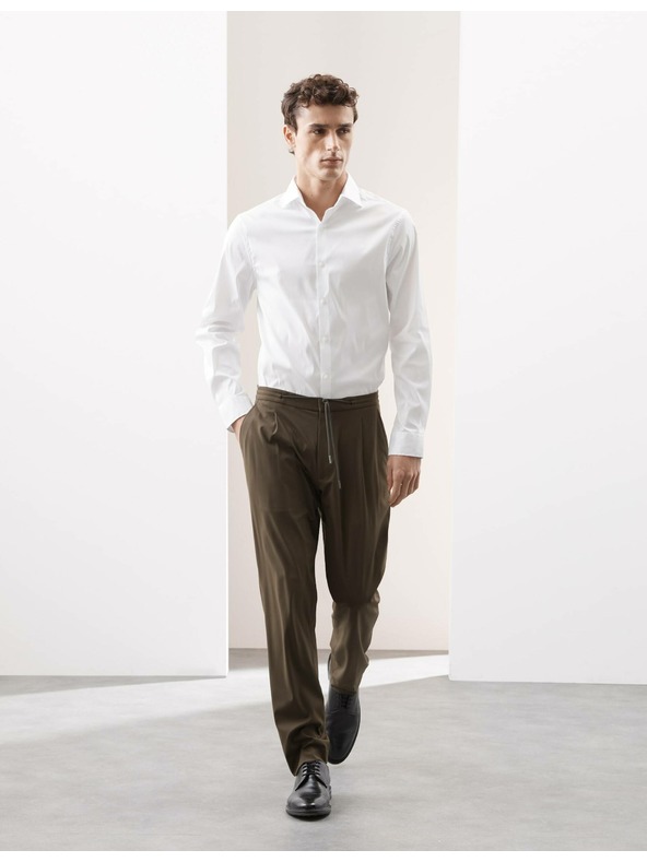 Marks & Spencer Marks & Spencer fehér, magas derekú, vasalatlan, sztreccs pamut póló