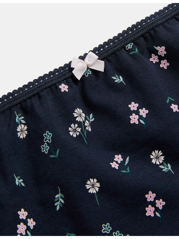 Marks & Spencer Lycra™ nyomtatott pamut derekú bugyi, 5 db Marks & Spencer zöld