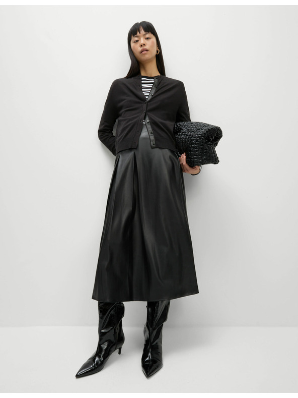 Marks & Spencer Marks & Spencer kereknyakú kardigán elöl gombokkal fekete színű