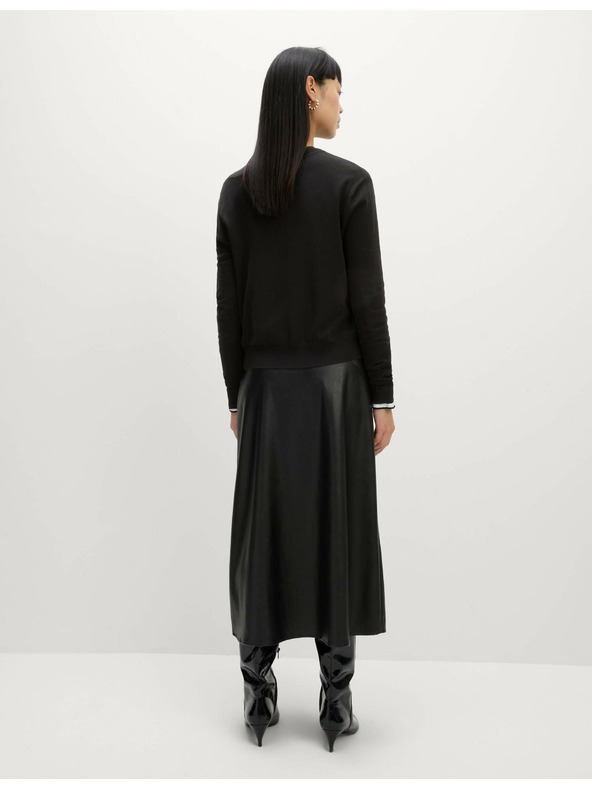 Marks & Spencer Marks & Spencer kereknyakú kardigán elöl gombokkal fekete színű