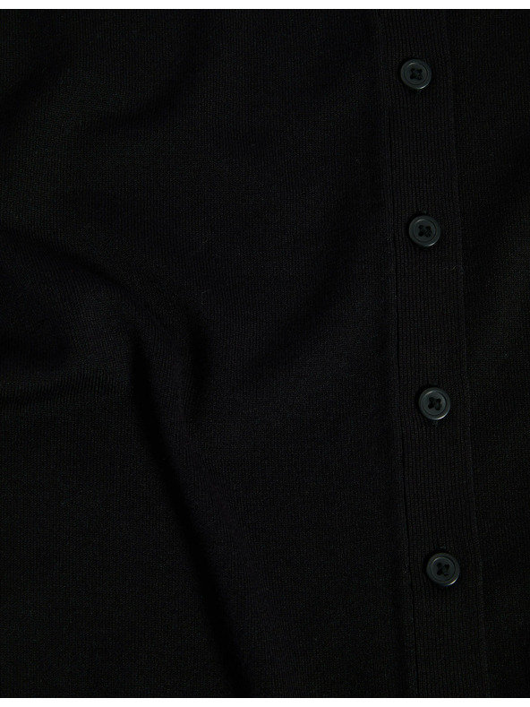 Marks & Spencer Marks & Spencer kereknyakú kardigán elöl gombokkal fekete színű