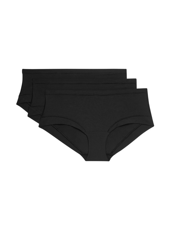 Marks & Spencer Alacsony derekú modál rövidnadrág Flexifit™ technológiával, 3 db Marks & Spencer fekete