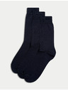 Marks & Spencer Tiszta pamut zokni, 3 pár Marks & Spencer tengerészkék