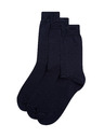 Marks & Spencer Tiszta pamut zokni, 3 pár Marks & Spencer tengerészkék