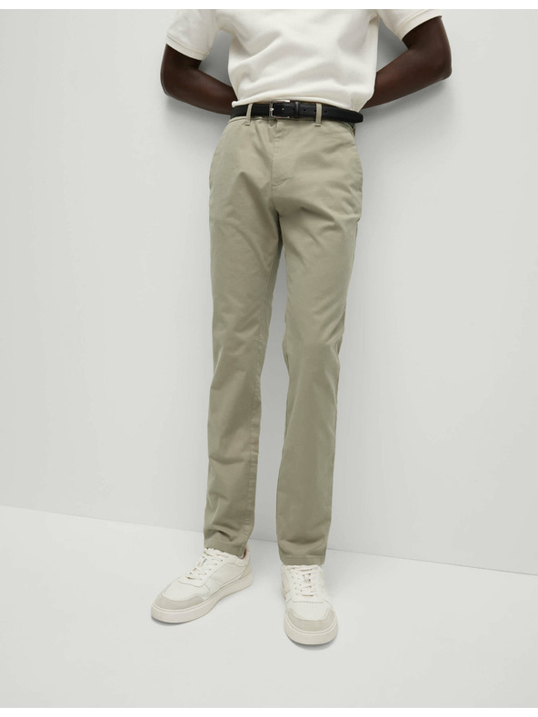 Marks & Spencer Stretch chino nadrág vékony szabású Marks & Spencer bézs színű