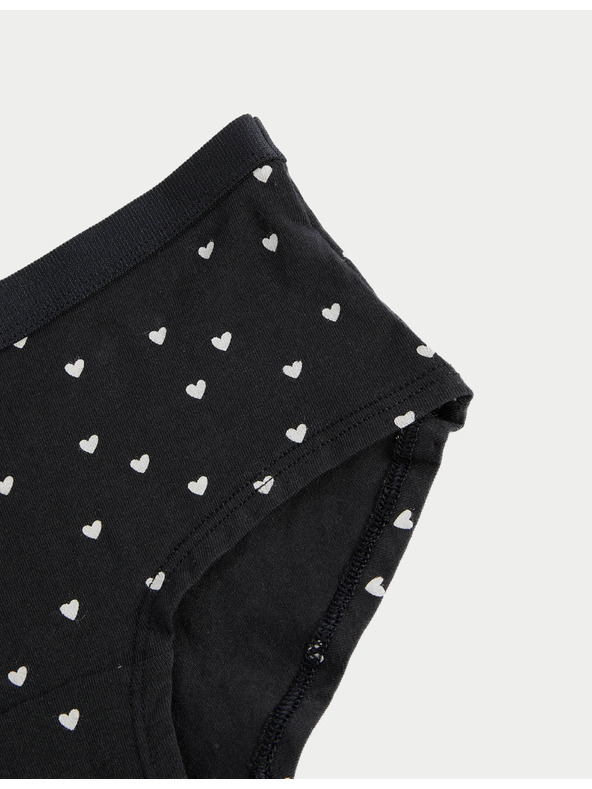 Marks & Spencer Szívmintás rövidnadrág magas pamuttartalommal, 7 db (5–16 éves) Marks & Spencer fekete