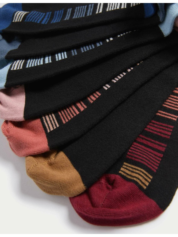 Marks & Spencer 7 pár Cool & Fresh™ magas pamutszövetből készült zokni Marks & Spencer fekete